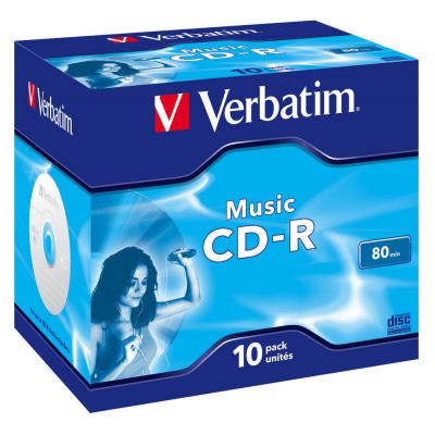  CD Verbatim CD-R 700Mb 16x Jewel Case 10 Pack Music (43365) -  1