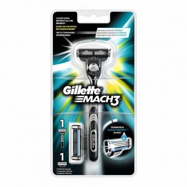 ������ Gillette Mach 3 � 2 �������� ��������� (7702018020706) - �������� 1