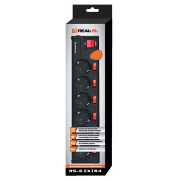 ��������� ������ �������� REAL-EL RS-6 EXTRA 5m, black (EL122300003) - �������� 2