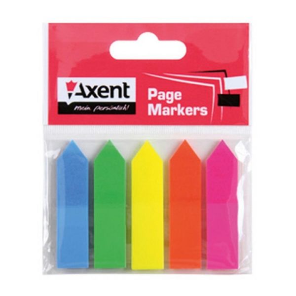 ������-�������� Axent Plastic bookmarks 5�12�50mm, 125��, arrows, neon colors mix (2440-02-�) - �������� 2