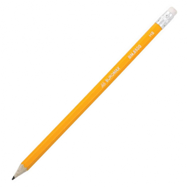 �������� ��������� Buromax HB, with eraser, yellow, tube, JOBMAX (BM.8500) - �������� 1