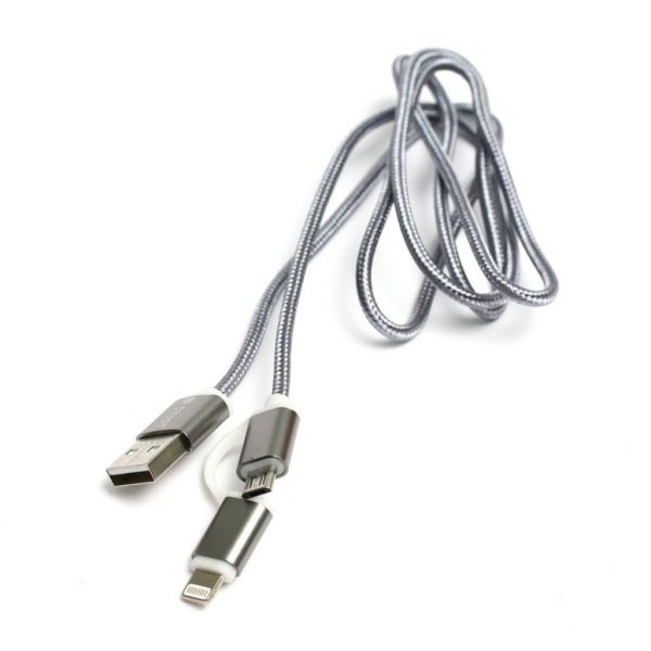 ���� ������ USB 2.0 AM to Lightning + Micro 5P 1.0m cotton PowerPlant (KD00AS1289) - �������� 1
