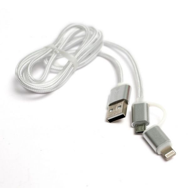 ���� ������ USB 2.0 AM to Lightning + Micro 5P 1.0m cotton PowerPlant (KD00AS1290) - �������� 1