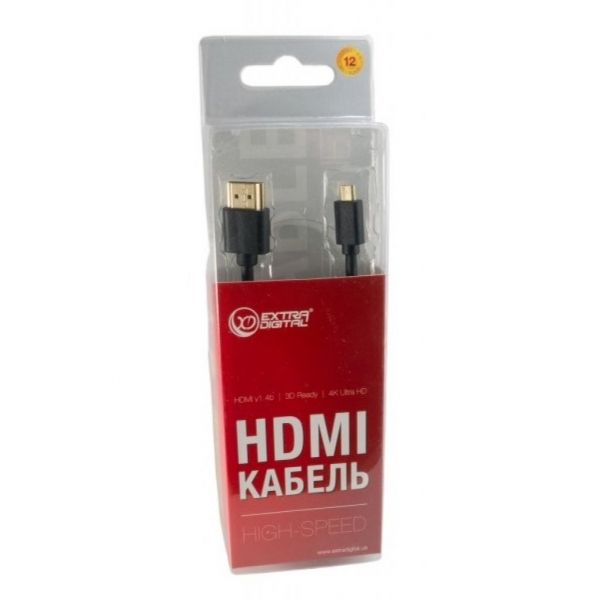 ���������� micro HDMI <-> HDMI, Extradigital, 0,5 �, 36 AWG, Black (KBD1678) - �������� 4