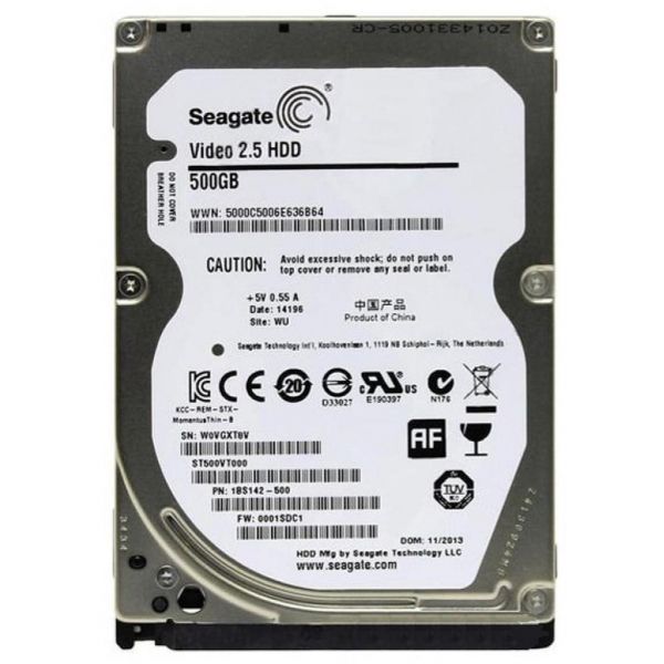   2.5" 500Gb Seagate Video, SATA3, 16Mb, 5400 rpm (ST500VT000) (Ref) -  1