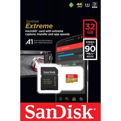 ����� ������ SANDISK 32GB microSDHC V30 A1 UHS-I U3 4K Extreme (SDSQXAF-032G-GN6MA) - �������� 3