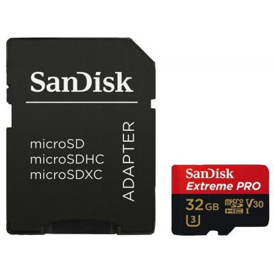   SANDISK 32GB microSD class 10 V30 A1 UHS-I U3 4K Extreme Pro (SDSQXCG-032G-GN6MA) -  1