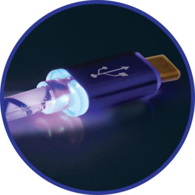   Defender USB08-03LT USB - Micro USB, BlueLED backlight, 1m (87555) -  4
