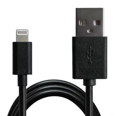   Grand-X 1*USB, 2,1A, Black, + cable USB -> Lightning, Cu, 2.1, 1m (CH03LTB) -  4