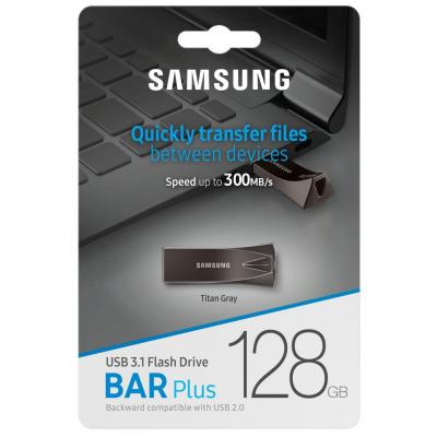 USB   Samsung 128GB Bar Plus Black USB 3.1 (MUF-128BE4/APC) -  7
