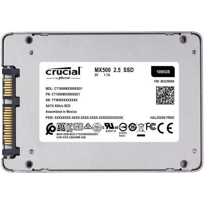   1Tb, Crucial MX500, SATA3, 2.5", TLC 3D, 560/510 MB/s (CT1000MX500SSD1) -  3