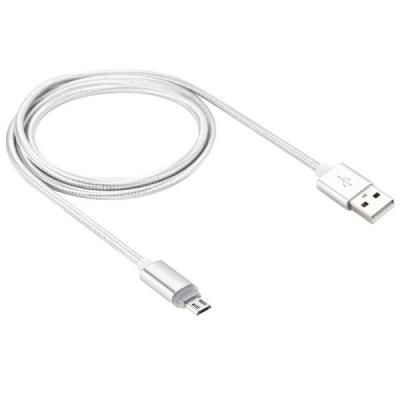 ���� ������ USB 2.0 AM to Micro 5P 1m LED silver Vinga (VCPDCMLED1S) - �������� 2