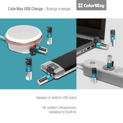  AA-USB, 1200 mAh, ColorWay, 2 , 1.5V (CW-UBAA-02) -  5