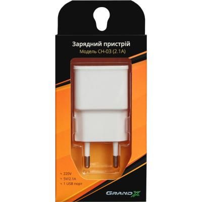   Grand-X 5V 2.1A White (CH-03W) -  4