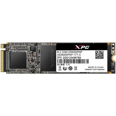   M.2 1Tb, ADATA XPG SX6000 Lite, PCI-E 3.0 x4, 3D TLC, 1800/1200 MB/s (ASX6000LNP-1TT-C) -  1
