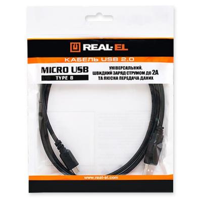 ���� ������ USB 2.0 AM to Micro 5P 1.0m Premium black REAL-EL (EL123500031) - �������� 3