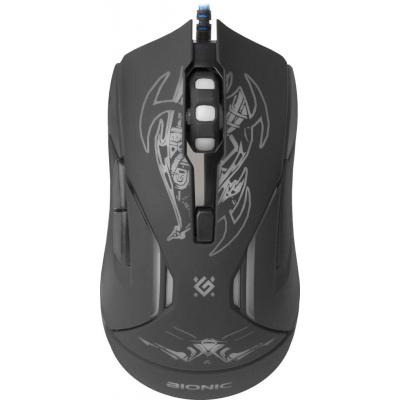 ���� Defender Bionic GM-250L, Black, USB, �������, 1200/1600/2400/3200 dpi, 5 ������������� ������ + 2 �������� ���� ������, ����������� ������������, �������� �������, 1.5 �, ������� � �������� (52250) - �������� 2