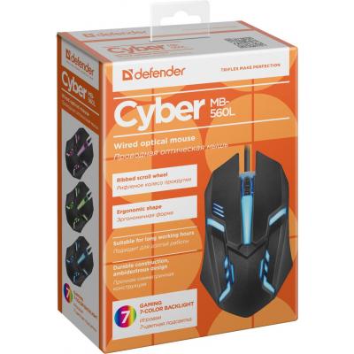 ���� Defender Cyber MB-560L, Black, USB, �������, 1600 dpi, 3 ������, 7 ������� �����������, 1.5 � (52560) - �������� 3