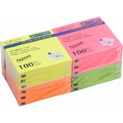 ���� ��� ������� Buromax with adhesive layer 76�76��, 100sheets, NEON colors (BM.2312-98) - �������� 1