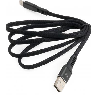 ���� ������ USB 2.0 AM to Lightning 1.0m flat nylon black Vinga (VCPDCLFNB1BK) - �������� 3