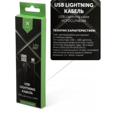 ���� ������ USB 2.0 AM to Lightning 1.0m flat nylon black Vinga (VCPDCLFNB1BK) - �������� 4