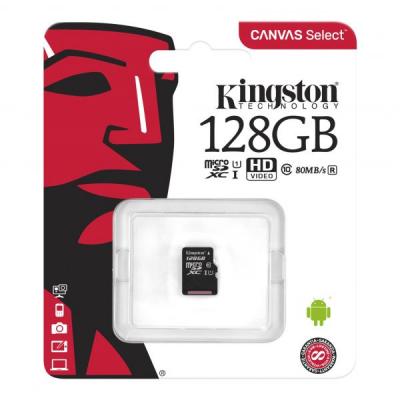   Kingston 128GB microSDXC Class 10 Canvas Select Plus 100R A1 (SDCS2/128GBSP) -  2