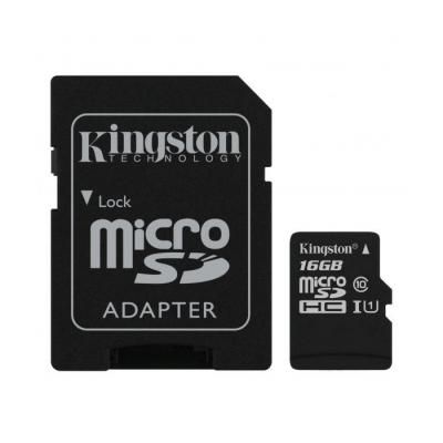  '  ' microSDHC, 16Gb, Class10 UHS-1 1, Kingston Canvas Select Plus R-100MB/s, SD  (SDCS2/16GB) -  1