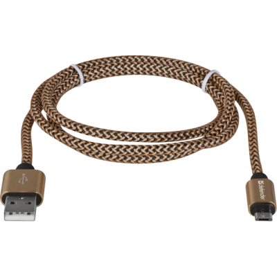 ������ USB - micro USB 1 � Defender USB08-03T Pro, Gold, 2.1� (87800) - �������� 2