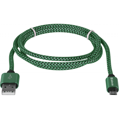 ���� ������ USB 2.0 AM to Micro 5P 1.0m USB08-03T green Defender (87804) - �������� 2