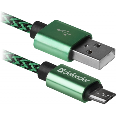 ���� ������ USB 2.0 AM to Micro 5P 1.0m USB08-03T green Defender (87804) - �������� 1