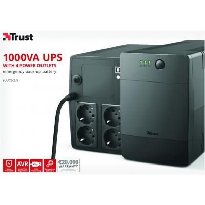 Trust    Paxxon 1000VA UPS with 4 standard wall power outlets BLACK 23504_TRUST -  7