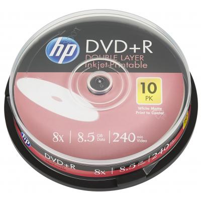  DVD HP DVD+R 8.5GB 8X DL IJ PRINT 10 Spindle (69306) -  1