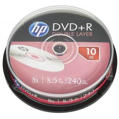  DVD HP DVD+R 8.5GB 8X DL 10 Spindle (69309/DRE00060-3) -  1