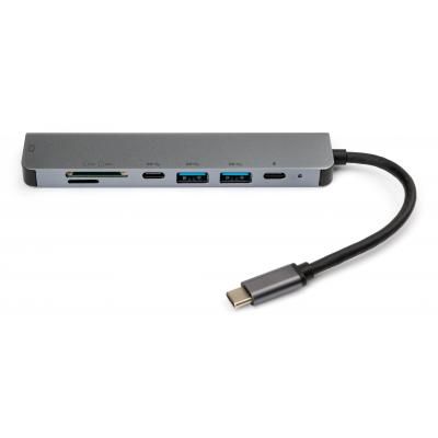  Vinga Type-C to 4K HDMI+2*USB3.0+SD+TF+PD+USB-C 3.1 Gen1 aluminium (VCPHTC7AL) -  4