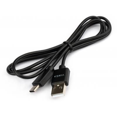   USB 2.0 AM to Type-C 1.0m 3A PVC black Vinga (VCPUSBTC3ABK) -  2