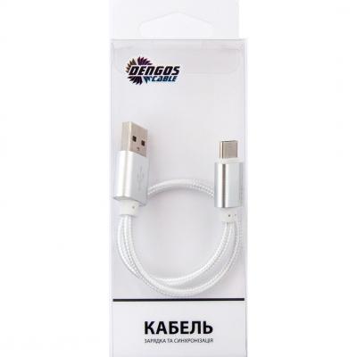 ���� ������ USB 2.0 AM to USB-C 0.2m white Dengos (NTK-TC-SHRT-WHITE) - �������� 1