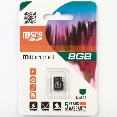   microSDHC, 8Gb, Class4, Mibrand,   (MICDC4/8GB) -  1