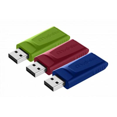 USB ���� ���������� Verbatim 3x16GB Slider Red/Blue/Green USB 2.0 (49326) - �������� 1