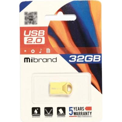 USB Flash Drive 32Gb Mibrand Hawk Gold (MI2.0/HA32M1G) -  2