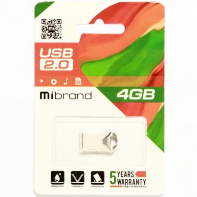 USB Flash Drive 4Gb Mibrand Hawk Silver (MI2.0/HA4M1S) -  2
