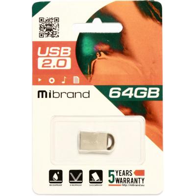 USB   Mibrand 64GB lynx Silver USB 2.0 (MI2.0/LY64M2S) -  2