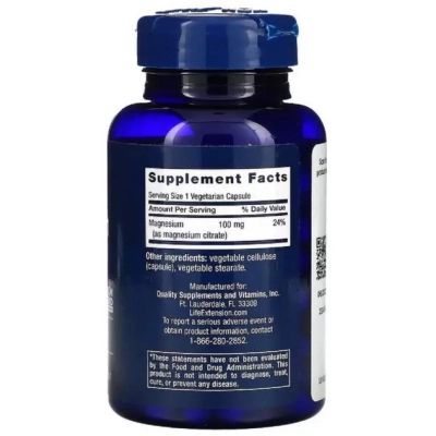 �������� Life Extension ������ ������, Magnesium (Citrate), 160 ��, 100 ������ (LEX-16821) - �������� 2