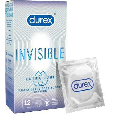 ������������ Durex Invisible Extra Lube ���������� � ���������� ������� 12 ��. (5052197057089) - �������� 1