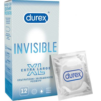  Durex Invisible XL 12 . (5052197057119) -  1