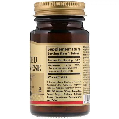 �������� Solgar ���������, Chelated Manganese, 100 �������� (SOL-00720) - �������� 2