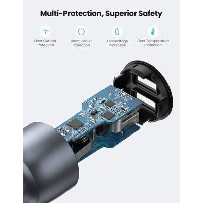   Ugreen CD213 36W 2xUSB QC 3.0 3A Car Charger (Dark Blue) (10144) -  5