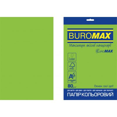 ���� Buromax �4, 80g, INTENSIVE green, 20sh, EUROMAX (BM.2721320E-04) - �������� 1