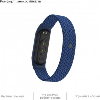 ������� ��� ������ �������� Armorstandart Braided Solo Loop ��� Xiaomi Mi Band 4/5/6 Blue size S (ARM59178) - �������� 4