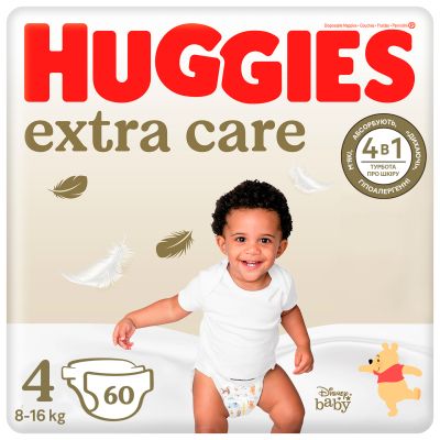ϳ������ Huggies Extra Care 4 (8-16 ��) 60 �� (5029053578118) - �������� 1
