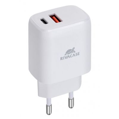  i USB 220 RIVACASE PS4192 W00 (White), 1 USB-A + 1 Type-C, QC 3.0+PD 20W,  -  1